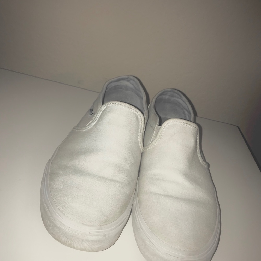 white slip on vans